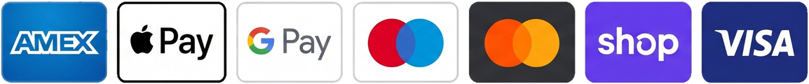 Accepted payment methods: American Express, Apple Pay, Google Pay, Maestro, Mastercard, Shop Pay, Visa